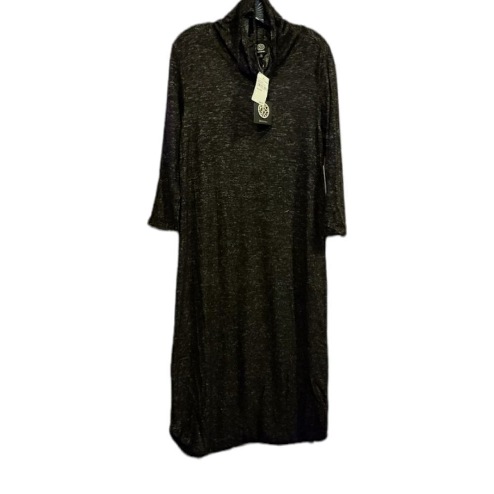 Bobeau Black Cowl Neck Sweater Dress With Built in Face Mask Size Large